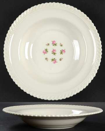 Rosebud Bouquet (No Trim) Rim Soup Bowl