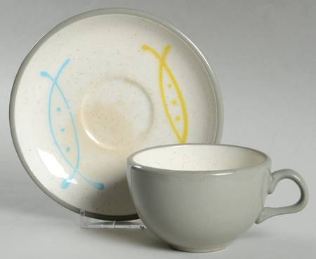 Seafare Flat Cup & Saucer Set by Harker