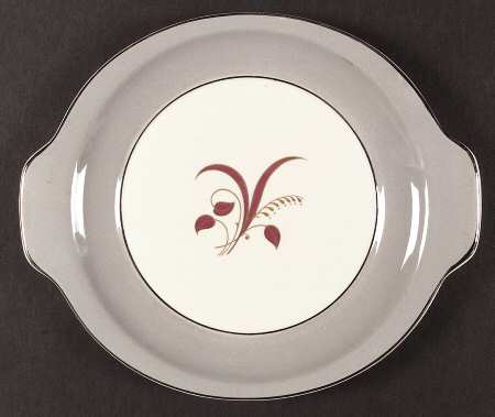 Slender Leaf Gray Handled Cake Plate