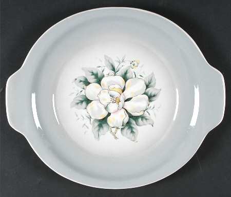 Springtime (Gray Rim) Handled Cake Plate