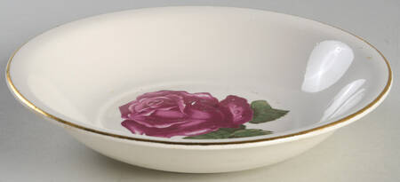 Teal Rose Coupe Soup Bowl
