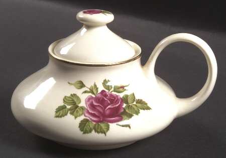 Teal Rose Sugar Bowl & Lid