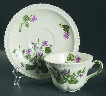 Violet Flat Cup & Saucer Set