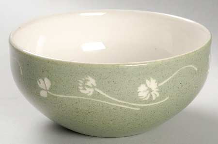 White Clover Meadow Green Coupe Cereal Bowl