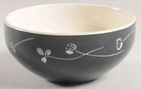 White Clover Charcoal Gray Coupe Cereal Bowl