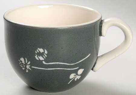 White Clover Charcoal Gray Flat Cup