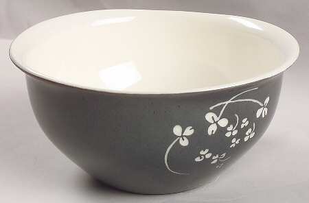 White Clover Charcoal Gray Gravy Boat