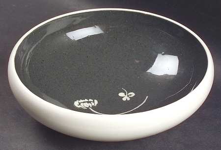 White Clover Charcoal Gray Fruit/Dessert (Sauce) Bowl
