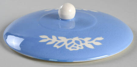 White Rose Blue Lid for Round Vegetable