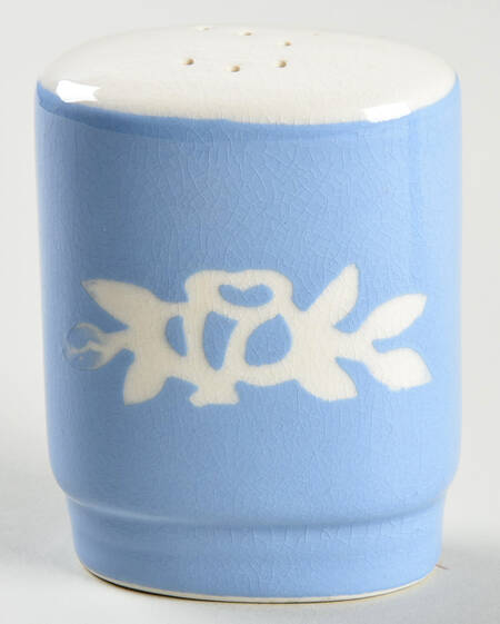 White Rose Blue Salt Shaker