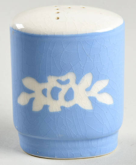 White Rose Blue Pepper Shaker