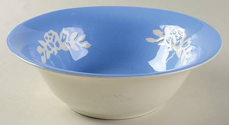 White Rose Blue 8" Round Vegetable Bowl