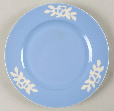 White Rose Blue Salad Plate