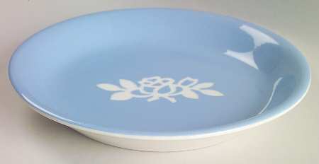 White Rose Blue 10" Pie Baking Plate