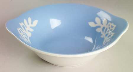 White Rose Blue Lugged Cereal Bowl