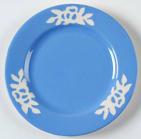 White Rose Blue Bread & Butter Plate