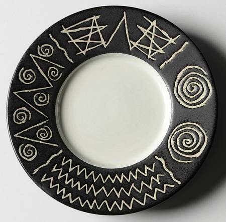 Scraffito Saucer for Demitasse Cup