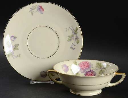 11898 Footed Cream Soup Bowl & Saucer Set