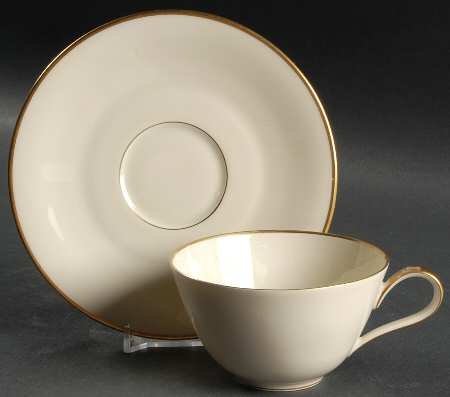 14092 Cream Flat Cup & Saucer Set