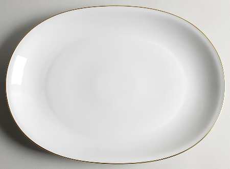 14092 White 16" Oval Serving Platter