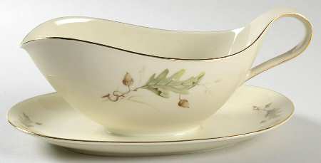 17348 (Cream) Gravy Boat with Attached Underplate