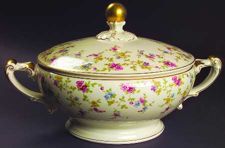 Arcadia (Gold Trim) Round Covered Vegetable by Heinrich - H&C