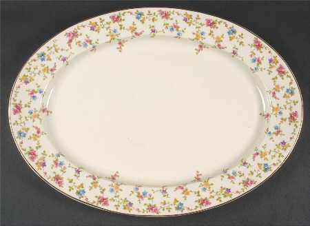 Arcadia (Gold Trim) 16" Oval Serving Platter