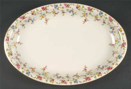 Arcadia (Gold Trim) 14" Oval Serving Platter