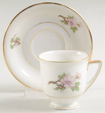 Bird of Paradise Footed Demitasse Cup & Saucer Set