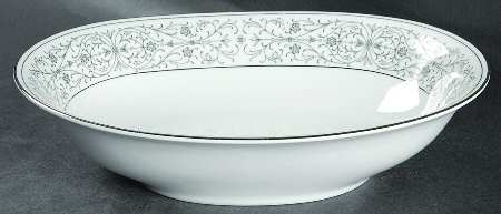 Black Lace 10" Oval Vegetable Bowl
