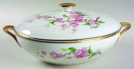 Blossomtime White Round Covered Vegetable by Heinrich - H&C