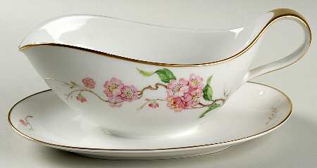Blossomtime White Gravy Boat with Attached Underplate by Heinrich - H&C