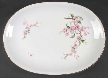 Blossomtime White 16" Oval Serving Platter