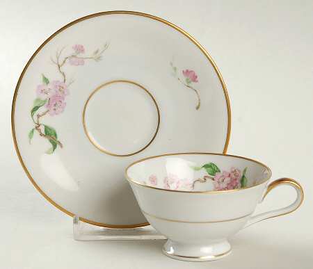 Blossomtime White Footed Demitasse Cup & Saucer Set