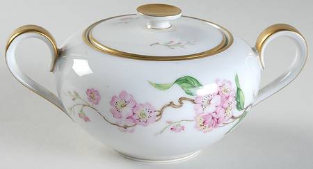 Blossomtime White Sugar Bowl & Lid