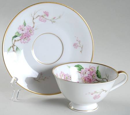 Blossomtime White Footed Cup & Saucer Set