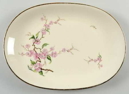 Blossomtime Cream 11" Oval Serving Platter