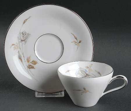 Blue Rose Flat Cup & Saucer Set