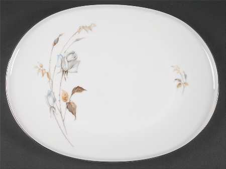 Blue Rose 13" Oval Serving Platter