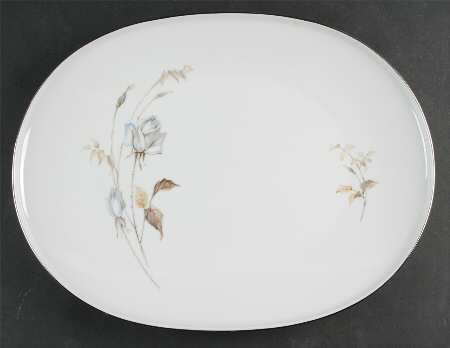 Blue Rose 15" Oval Serving Platter