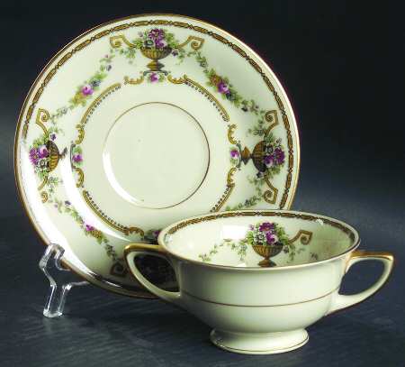 Brandon-Olympia Footed Bouillon Cup & Saucer