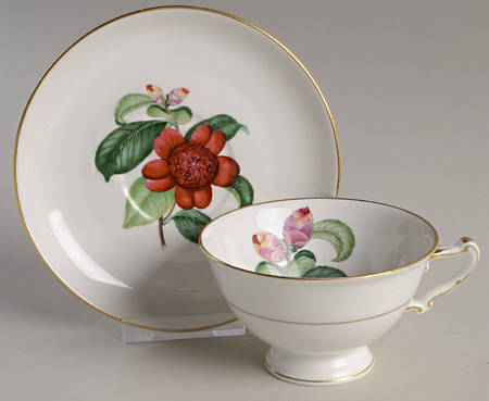 Camellia Footed Cup & Saucer Set