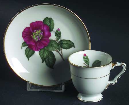 Camellia Footed Demitasse Cup & Saucer Set