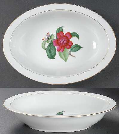 Camellia 10" Oval Vegetable Bowl