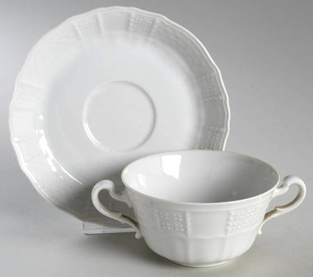 Chateau Weiss Flat Cream Soup Bowl & Saucer Set