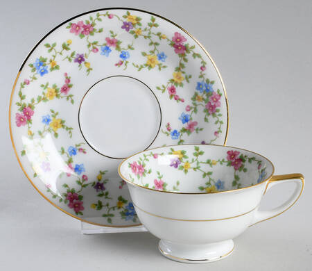 Coquette White Footed Cup & Saucer Set