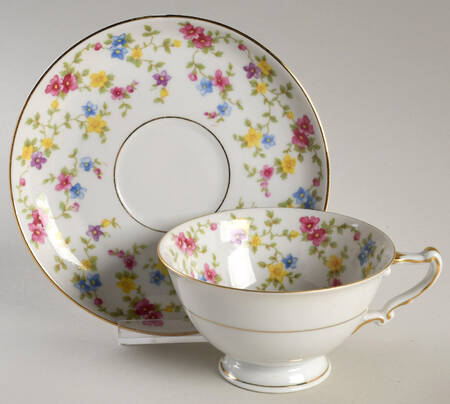 Coquette White Footed Cup & Saucer Set