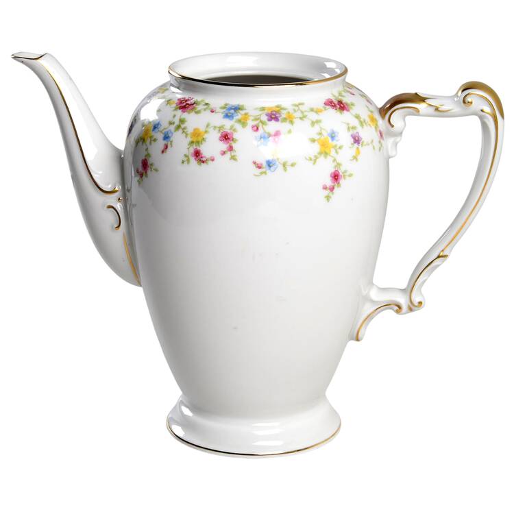 Coquette White Coffee Pot No Lid