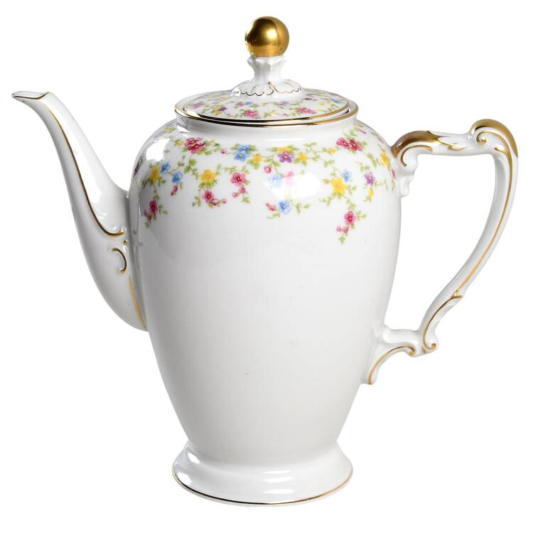 Coquette White Coffee Pot & Lid