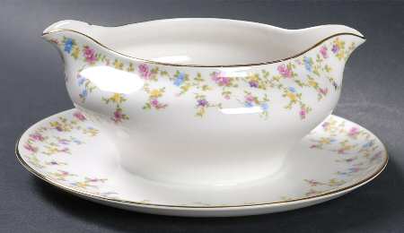 Coquette White Gravy Boat with Attached Underplate by Heinrich - H&C